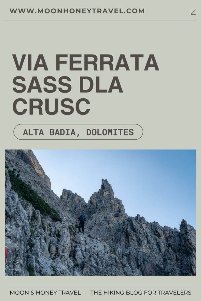 How to climb Via Ferrata Sas dla Crusc (Heiligkreuzkofel), Alta Badia, Dolomites